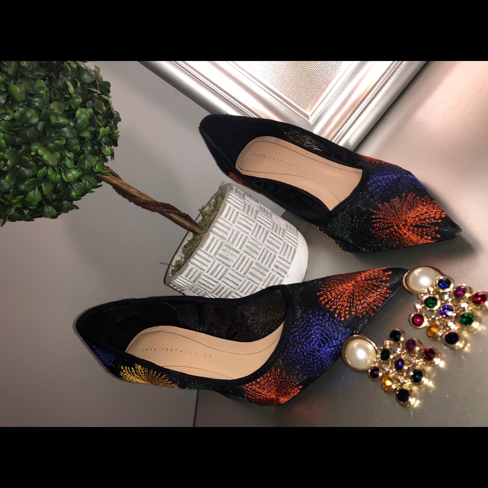 Zara heels with matching earrings